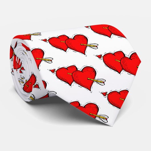 Cravate Coeurs Heureuses Saintes-Valentin (Roulé)