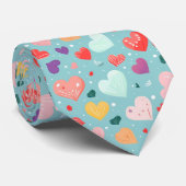 Cravate Coeurs mignons Motif coloré (Roulé)