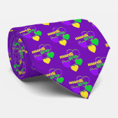 Cravate Coeurs mignons pourpres de vert jaune de mardi (Roulé)