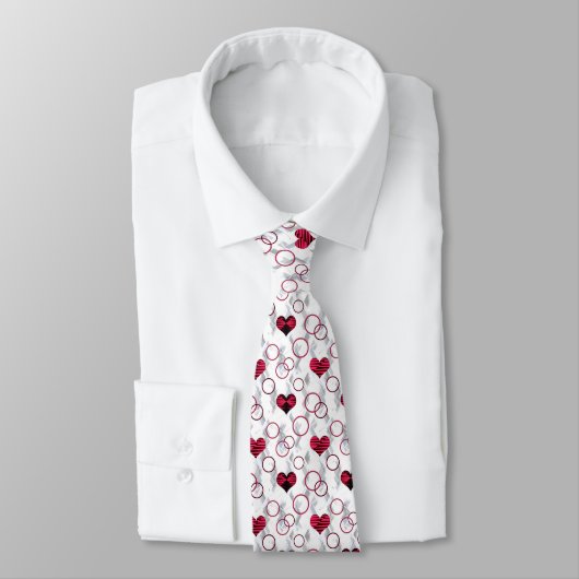 Cravate Coeurs noirs rouges mignons (Attaché)