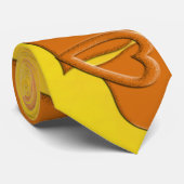 Cravate Coeurs orange (Roulé)