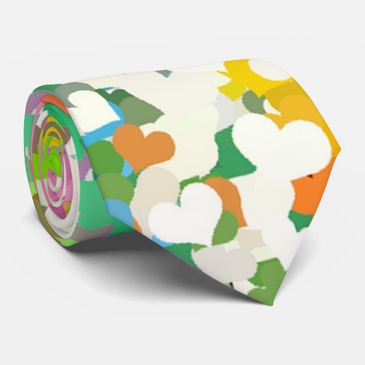 Cravate Coeurs Pastel Confetti (Roulé)