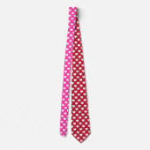 Cravate Coeurs polka blanc sur rose fuchsia (Dos)