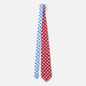 Cravate Coeurs polka bleu sur blanc (Dos)