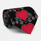 Cravate Coeurs romantiques rouges de la Saint-Valentin (Roulé)