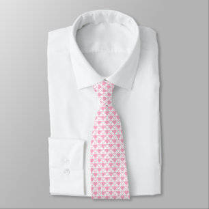 Cravate Coeurs rose et blanc