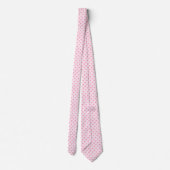 Cravate Coeurs rose et blanc (Dos)