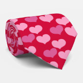 Cravate Coeurs roses (Roulé)