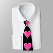 Cravate Coeurs roses - Amour (Attaché)