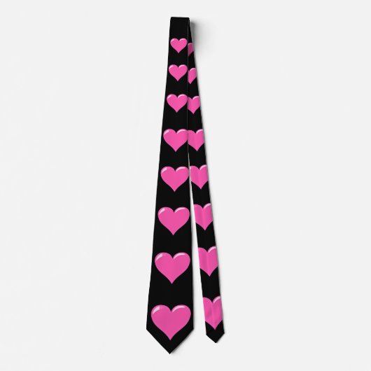 Cravate Coeurs roses - Amour (Devant)