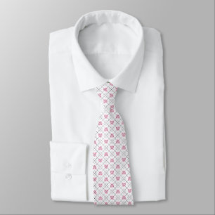 Cravate Coeurs roses Diamants blancs Jacquard Motif