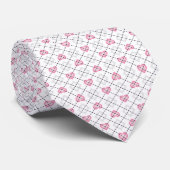 Cravate Coeurs roses Diamants blancs Jacquard Motif (Roulé)
