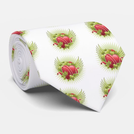 Cravate Coeurs Roses et ailes (Roulé)