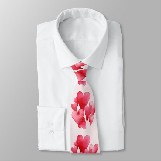 Cravate Cœurs roses impatients (Attaché)