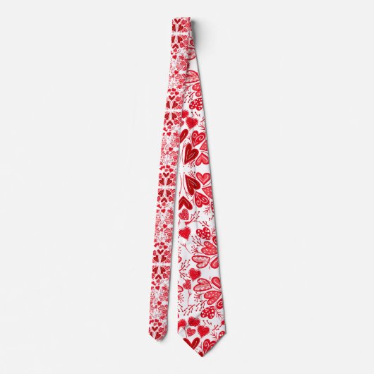 Cravate Coeurs rouge, rose et blanc Valentin (Dos)