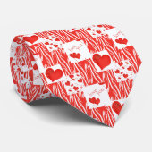 Cravate Coeurs rouges, amour. (Roulé)