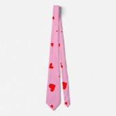 Cravate Coeurs rouges élégants Saint Valentin rose (Devant)