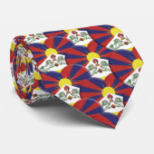 Cravate Coeurs tibétains & Drapeau tibétain / Tibet (Roulé)