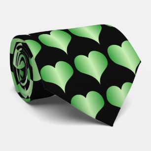 Cravate Cœurs Verts Design