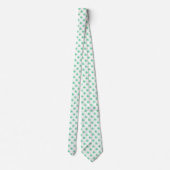 Cravate Coeurs verts sur blanc (Dos)