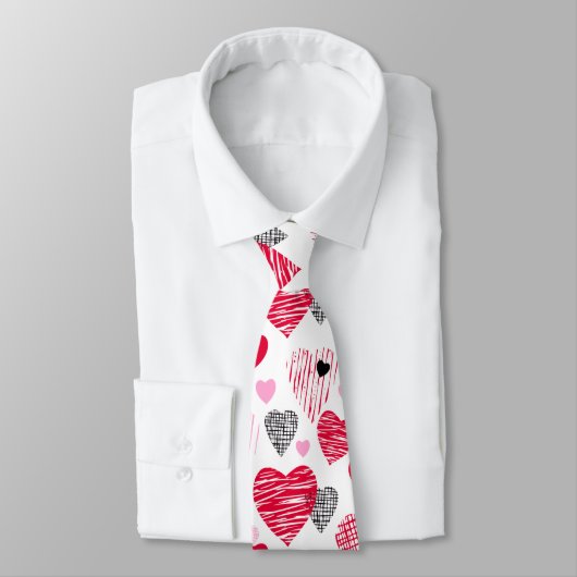 Cravate Coeurs Whimsical Valentine's (Attaché)