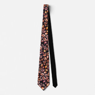 Cravate   Coffee Beans Pencil Drawing Pattern Rustic Brown