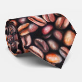 Cravate Coffee Haricots crayon Motif Rustique Brown (Roulé)