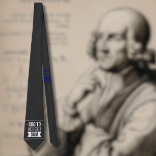 Cravate Cogito ergo sum - Latin phrase -noir