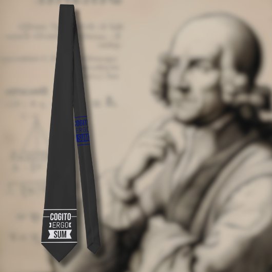 Cravate Cogito ergo sum - Latin phrase -noir