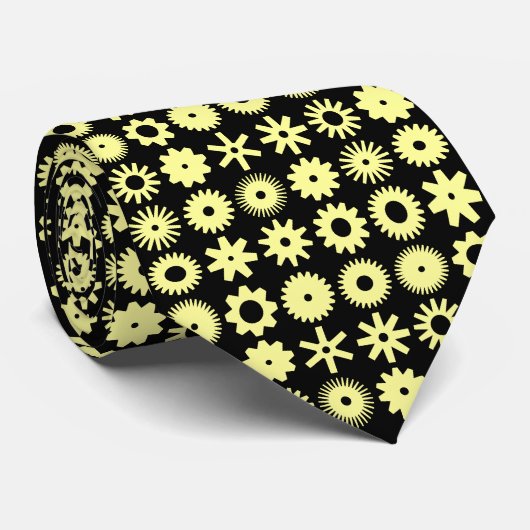 Cravate Cogs - Balle sur Noir (Roulé)