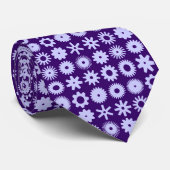 Cravate Cogs - Poudre Bleu sur le pourpre profond (Roulé)