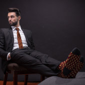 Cravate Coin Crypto Ethereum bordeaux et jaune