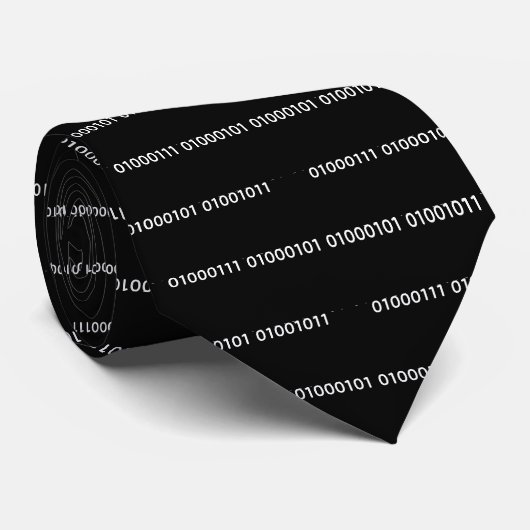 Cravate Col avec code binaire pour geek drôle nerd (Roulé)