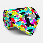 Cravate Col Cramé Motif d'Art Abstrait Funky (Roulé)