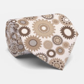 Cravate Col Crampon Engrenages Marron (Roulé)