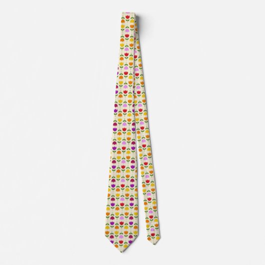 Cravate Col de style scandinave sur Crm Flower Rpt Motif (Devant)