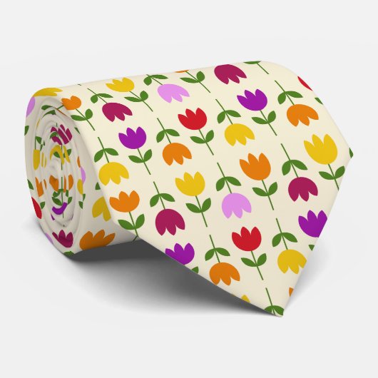Cravate Col de style scandinave sur Crm Flower Rpt Motif (Roulé)