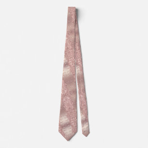 Cravate Col élégant rose gold gouttes de blush pailleté