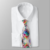 Cravate Col extravagant à fleurs de diamant arc-en-ciel (Attaché)