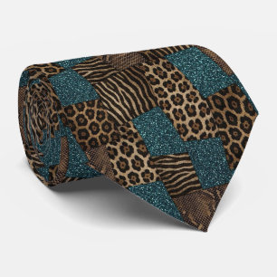 Cravate Col extravagant Motif animalier sauvage d'Afriqu