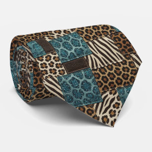 Cravate Col extravagant Motif animalier sauvage d'Afriqu