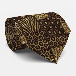 Cravate Col extravagant Motif animalier sauvage d'Afriqu