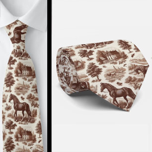 Cravate Col foulard à motifs de toile de Jouy représentant