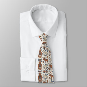 Cravate Col Foulard Ours Loup Élan Forêt Nordique