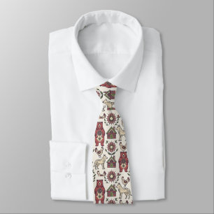 Cravate Col Foulard Ours Loup Poule Motif Forêt