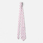 Cravate Col Glamour Blanc et Cœurs Roses (Dos)