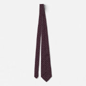 Cravate Col Jacquard Micro-Botanique Ivoire et Prune (Dos)