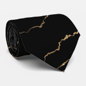 Cravate Col noir avec fils dorés - Choisissez la couleur (Roulé)