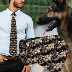 Cravate Col noir motif Berger Allemand