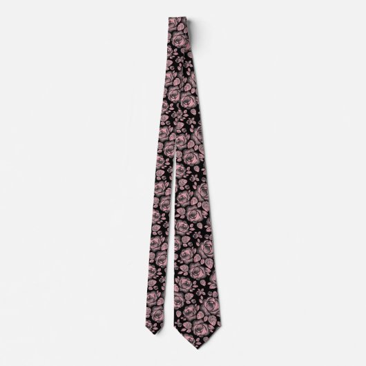 Cravate Col rose floral Tie à motif Rose (Dos)
